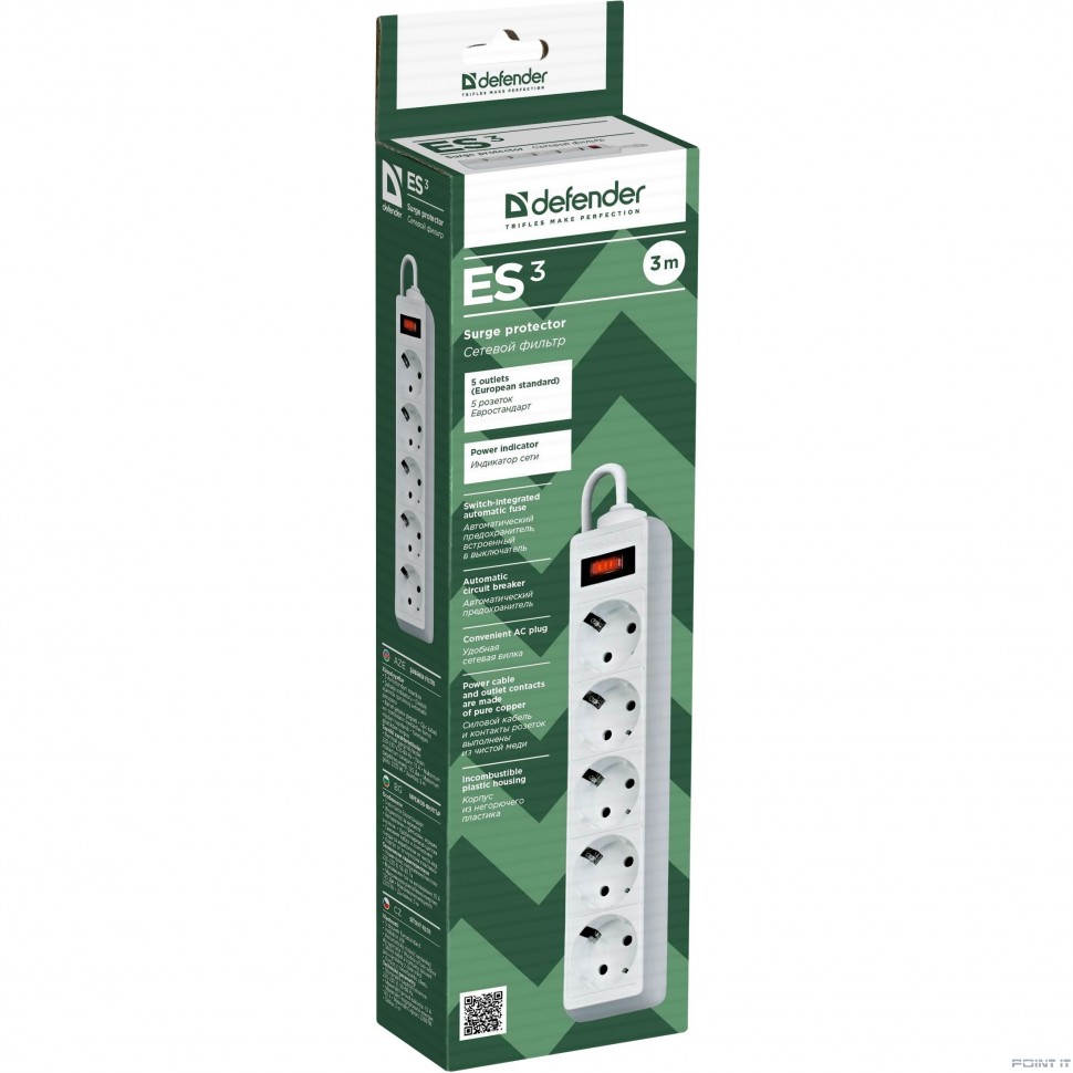 Сетевой фильтр 3M ES 3.0 5OUTL. 99482 DEFENDER