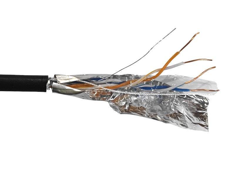 Кабель FTP2 cat.5е, одножильный, 305м, Cu, наружный, черный, NETKO Optima Silver