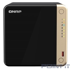 Сетевое хранилище без дисков/ SMB QNAPTS-464-8G NAS 4 HDD trays, 4-core Intel Celeron N5105/N5095 2.0-2.9 GHz, 8 GB RAM (1 x 8 GB) up to 16 GB (2 x 8GB), 2x2.5 Gigabit Ethernet , 2xUSB 3.2 Gen 2 (10Gb