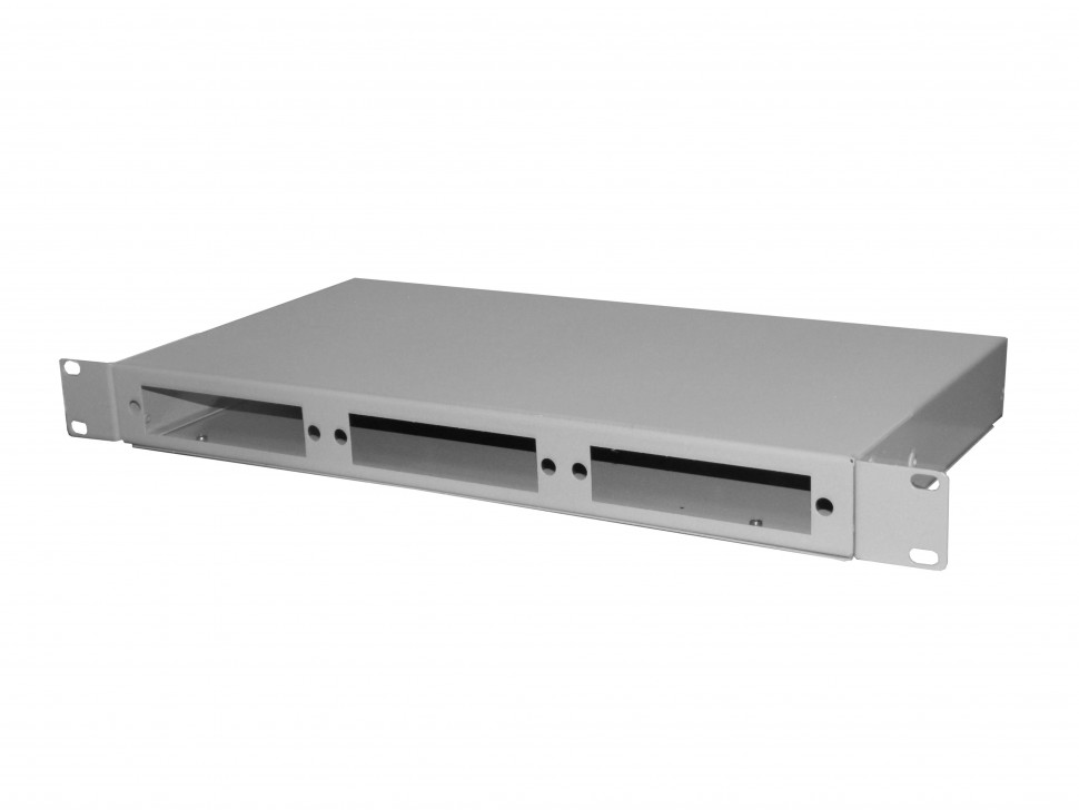 Корпус кросса оптического в стойку 19 24 SC порта Simplex, 1U, сплайс-кассета, металлический