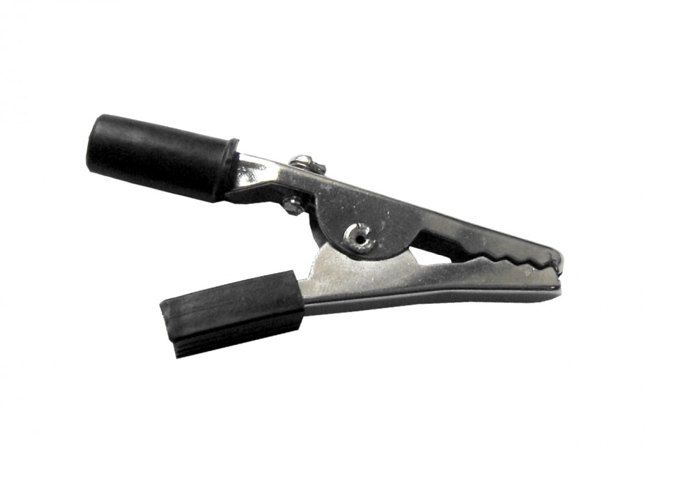 Зажим крокодил с болтом, средний, 5A, черный, L=51±5мм, NETKO Optima