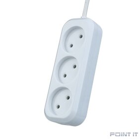 Perfeo Сетевой удлинитель без заземления "RU POWER", PF_B4062 (3,0м, 3 розетки, белый (Р16-012))