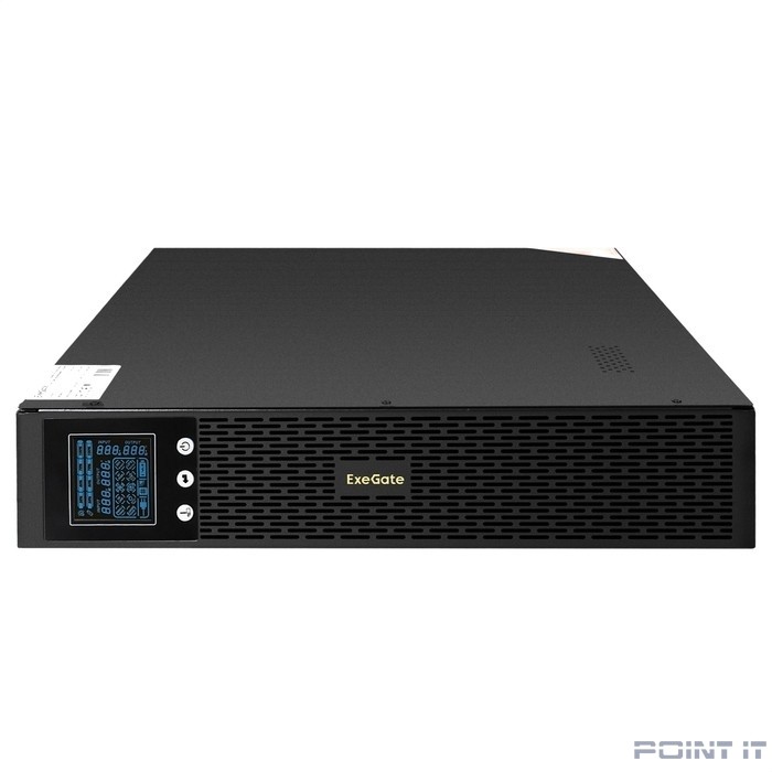 Exegate EX293052RUS ИБП Pure Sine Wave ExeGate SinePower UHB-2000.LCD.AVR.1SH.4C13.RJ.USB.2U <2000VA/1600W, LCD, AVR, 1*Schuko+4*C13 , RJ45/11, USB, Rackmount 2U/Tower, металлический корпус, Black>