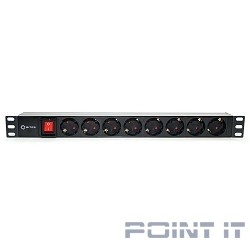 5bites PDU819P-08 Блок розеток 8S / PVC / SWITCH / 1U / 19"