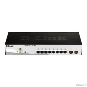 D-Link DGS-1210-08P/G3A Настраиваемый L2 коммутатор с 8 портами 10/100/1000Base-T и 2 портами 1000Base-X SFP (8 портов PoE 802.3af/at, PoE-бюджет 65 Вт)
