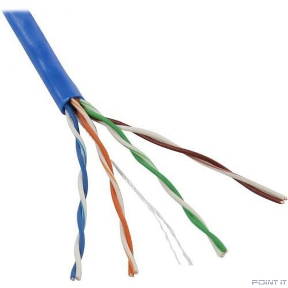 5bites Кабель US5505-100A-BL витая пара UTP / SOLID / 5E / 24AWG / CCA / PVC / BLUE / 100M