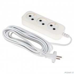 BURO Сетевой удлинитель 3 розетки, 5 метров, (BU-PSL3.5/W), белый (пакет ПЭ) {475339}