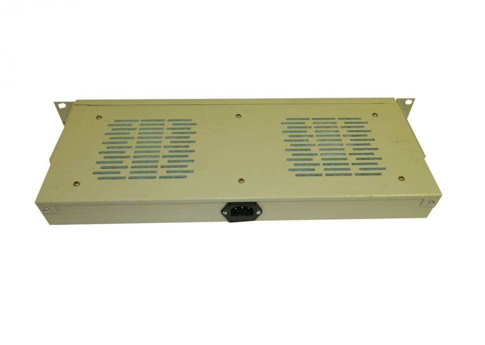 Полка вентиляторная 19 1U/2 вентилятора, с кабелем, без выключателя, серая Netko РАСПРОДАЖА