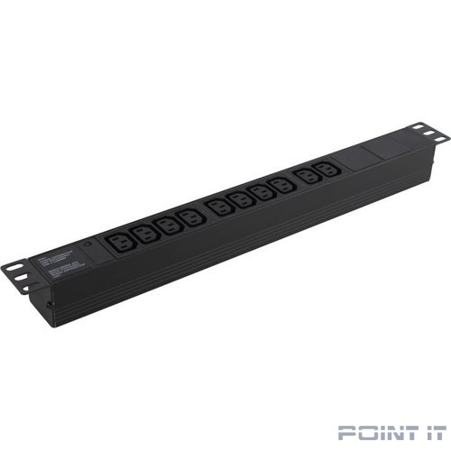 Exegate EX280861RUS Блок розеток ExeGate ServerPro PDU-19H003 Al-10C13-C14, 19",1U,алюм, 10 IEC 320 C13, С14